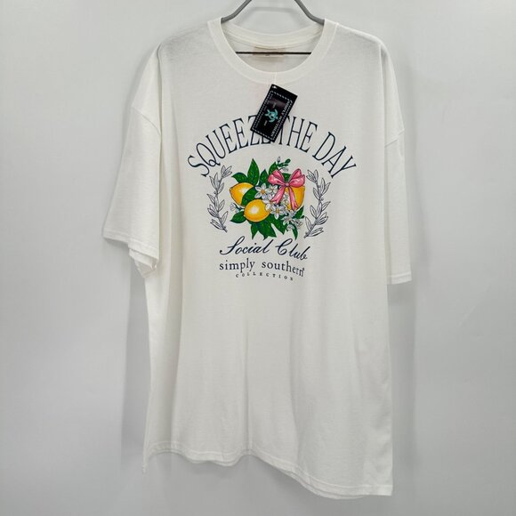 Simply Southern Short Sleeve T-Shirt sz 2XL White Lemons Tee NWT - Picture 1 of 5